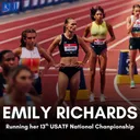 Emily Richards before her 13th USATF Championship