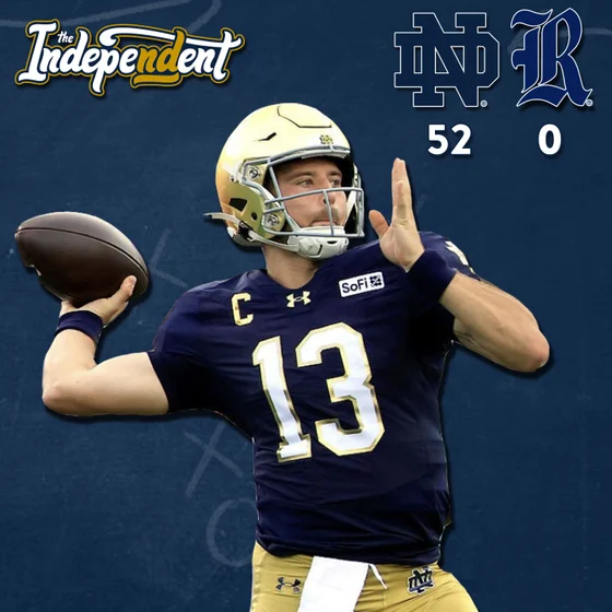 Notre Dame shuts out Rice 52-0 in home opener. Marcus Freeman's never let up in dominant Irish win.
