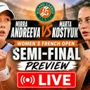 Mirra Andreeva vs Marta Kostyuk | Women's French Open semi-final preview LIVE
