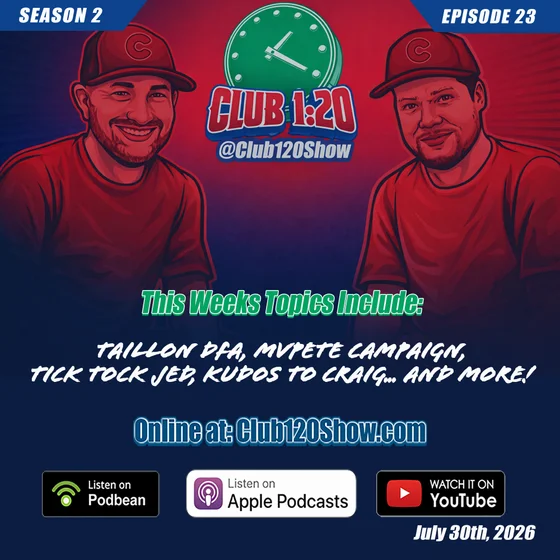 Club 1:20 S2 Ep. 23 | The Cubs Sent a Message! | Taillon DFA, Trade Deadline & PCA's MVP Case