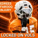 INJURY: Edrees Farooq Suffers Season-Ending Injury for Tennessee Football