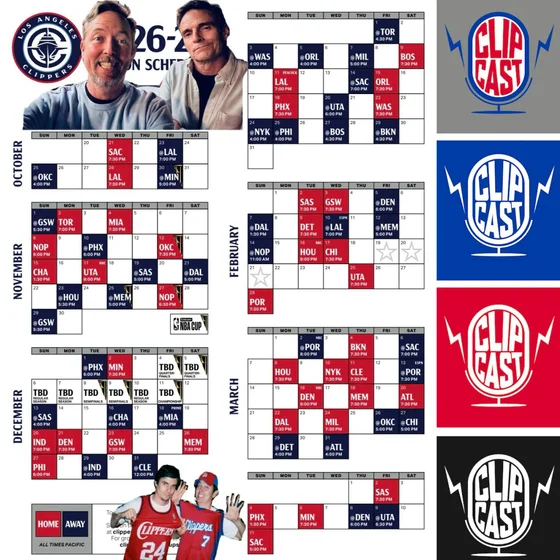 Clippers Schedule Day Cheers Mate
