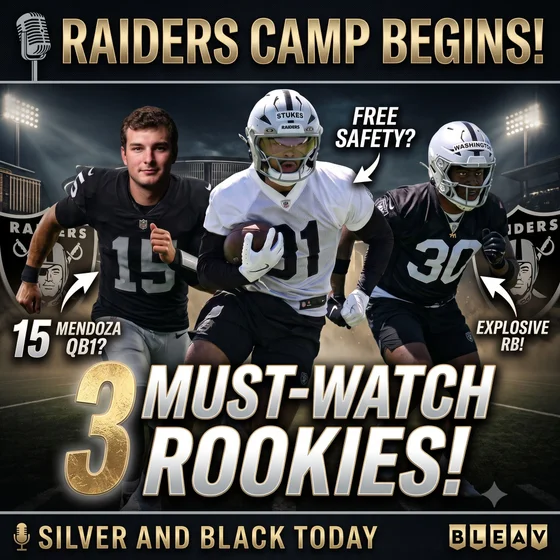 3 Raiders Rookies to Watch as Training Camp Opens: Mendoza, Stukes, Washington