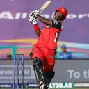 Sherfane Rutherford and Azhar Mahmood after defeat against the Abu Dhabi Knight Riders