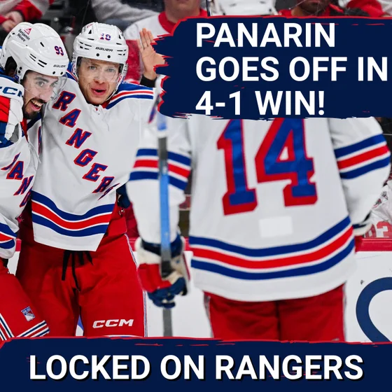 Panarin EXPLODES for three points after getting haircut! Rangers trounce Red Wings, 4-1!
