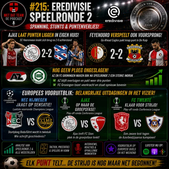 #215: AJAX EN FEYENOORD VERSPELEN PUNTEN & NEC BLIJFT DROMEN VAN DE CHAMPIONS LEAGUE