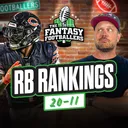RB Rankings Countdown: 20-11 + ADP Risers - Fantasy Football Podcast for 8/11